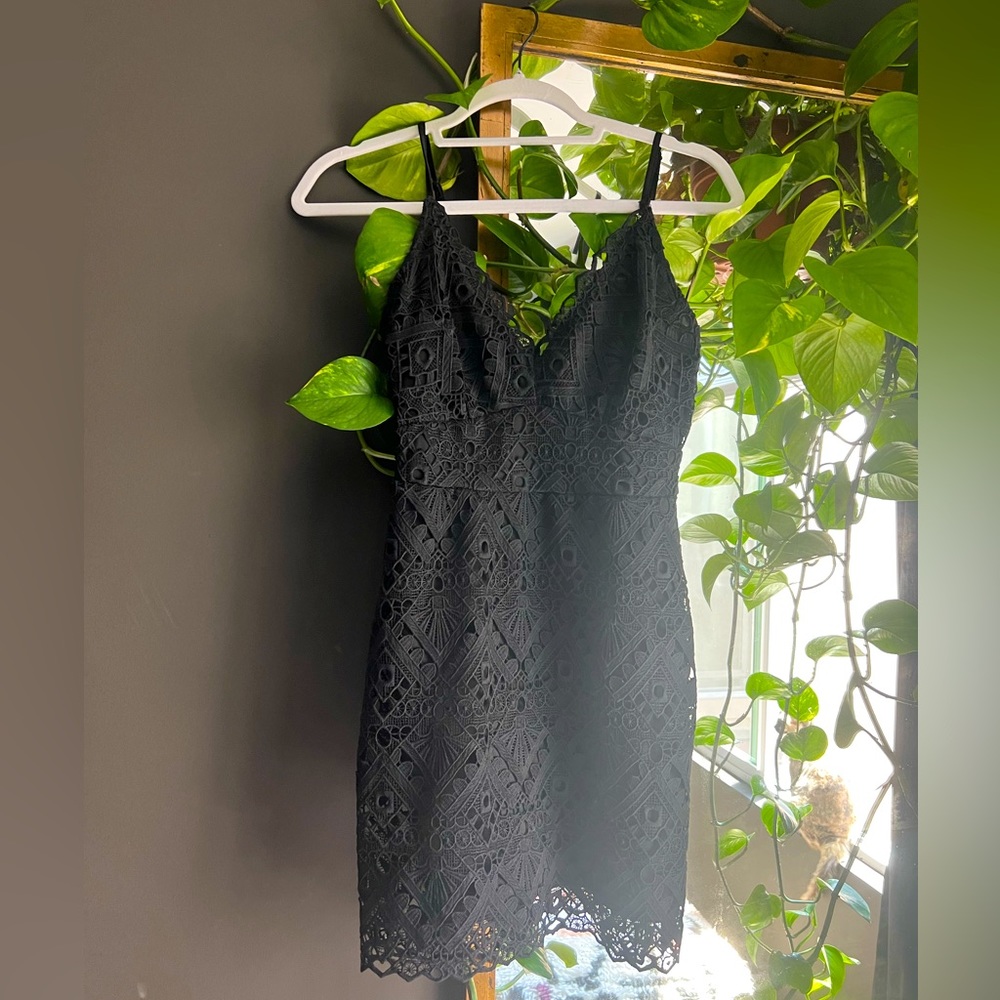 Black Lace Mini Dress